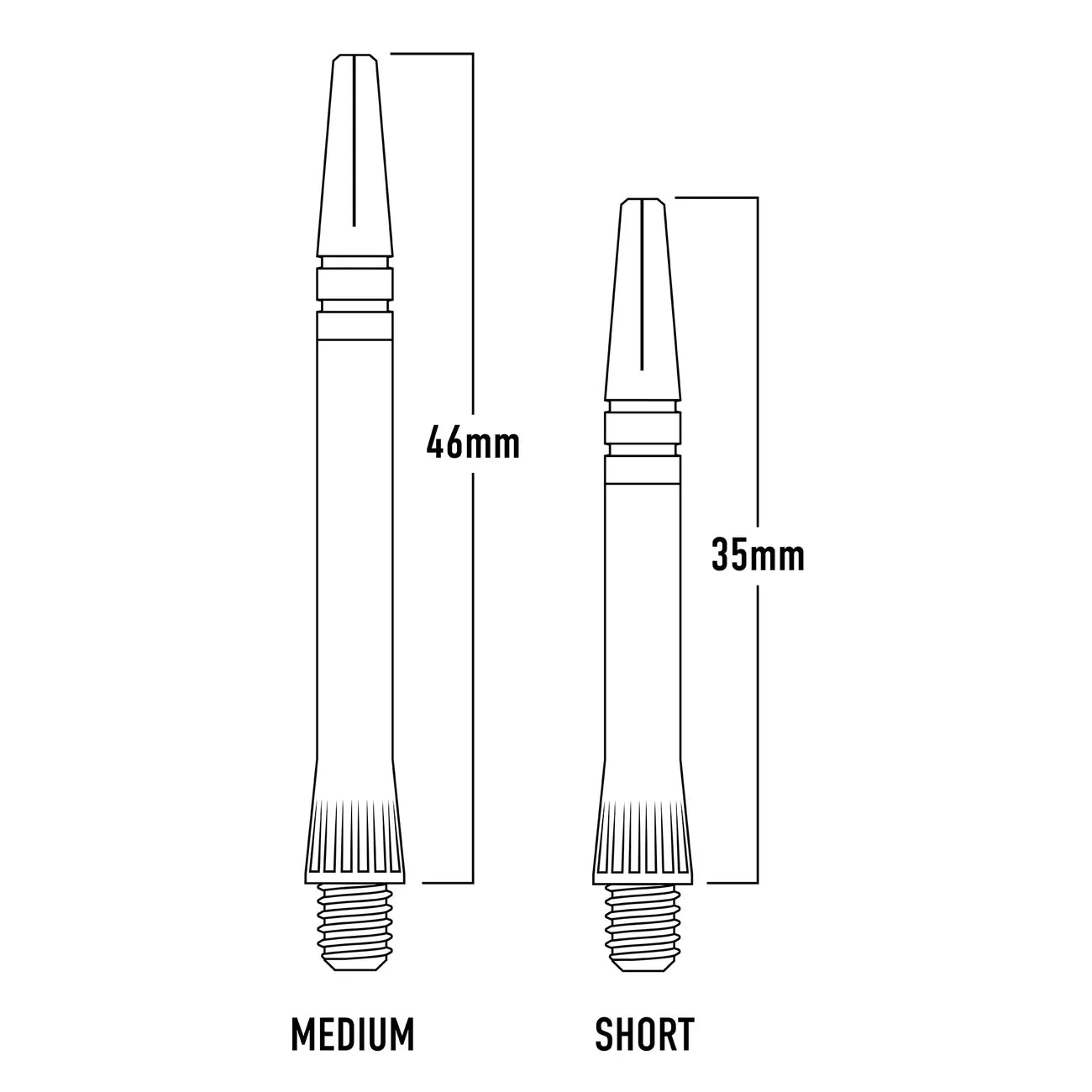 Harrows GYRO Short 2BA Shafts Black