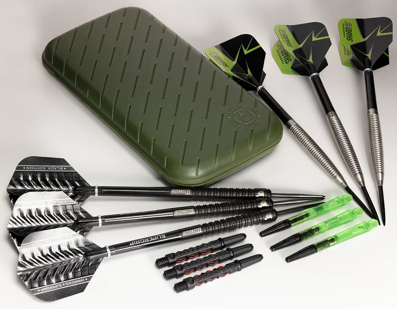 Harrows Slimcase 6 Darts Holder - Pocket Sized - Green