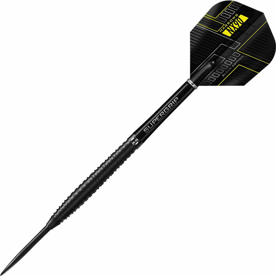 Harrows NX90 Black - Steel Tip Darts - 90% Tungsten - 22g