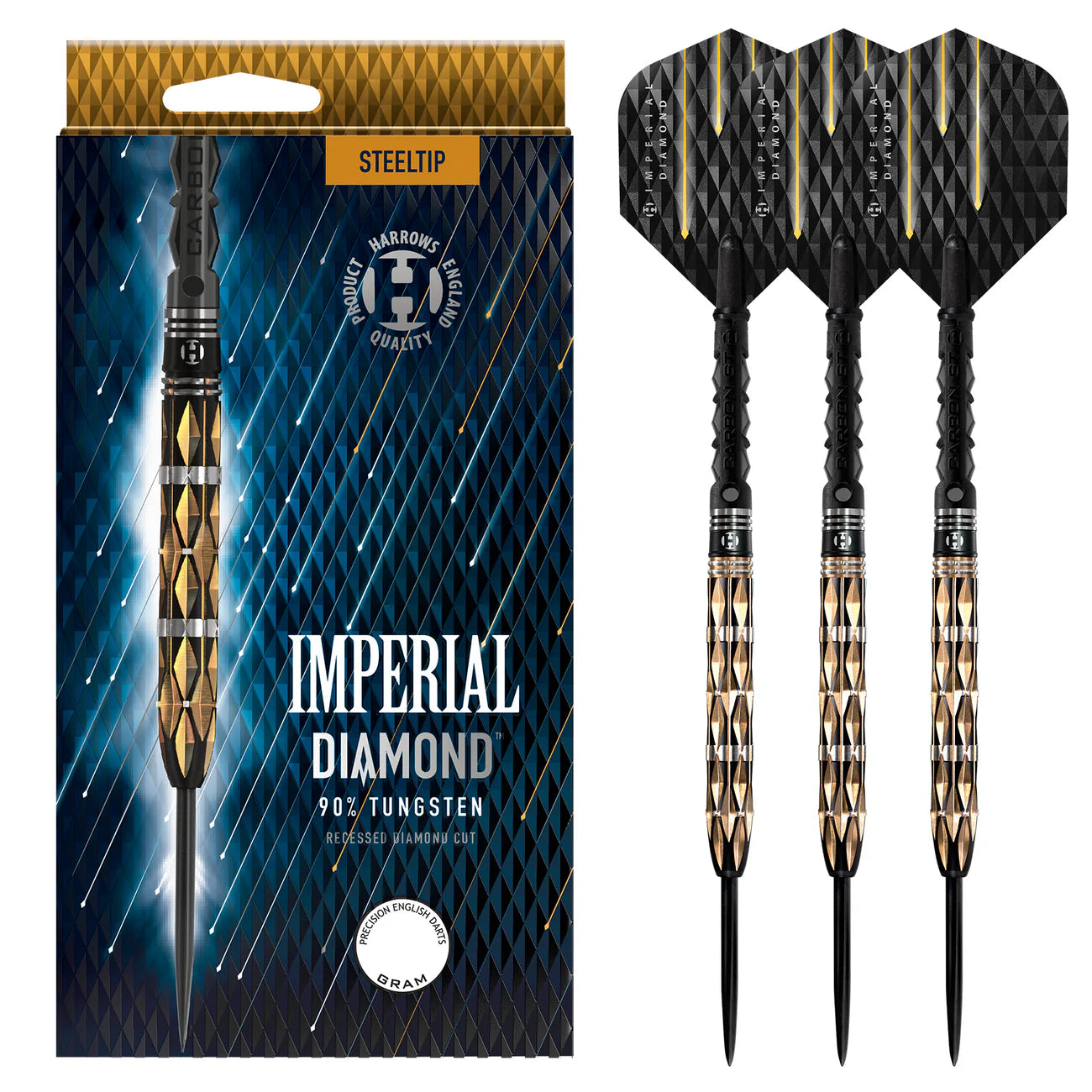 Harrows Imperial Diamond - Steel Tip Darts - 90% Tungsten - 22g
