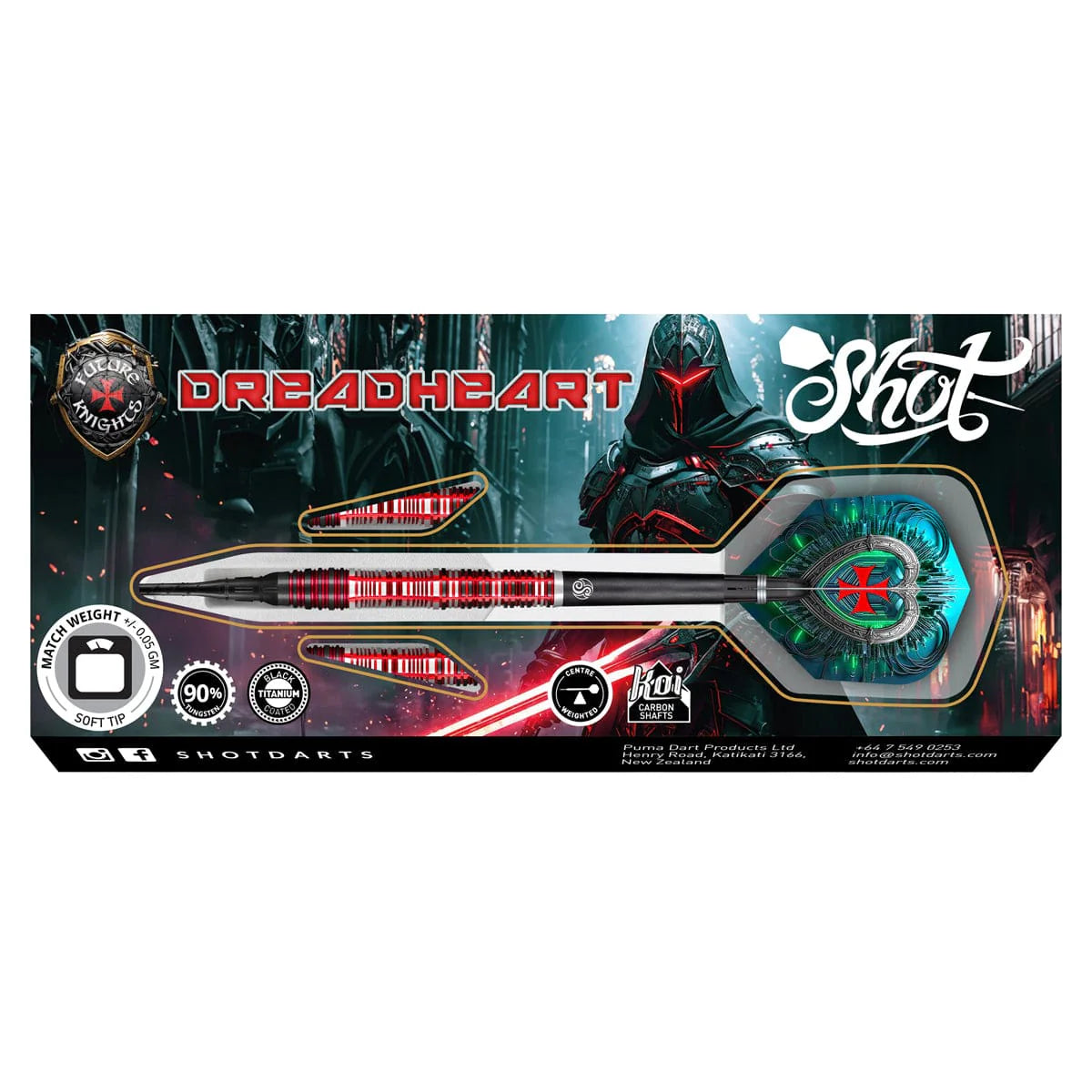 Shot Future Knights Dreadheart Soft Tip Dart Set-90% Tungsten-20gm