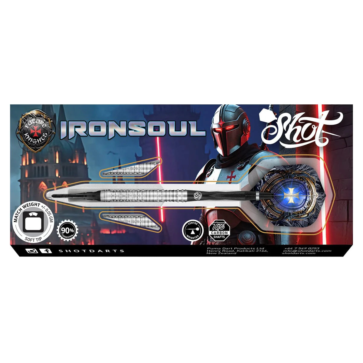 Shot Future Knights Ironsoul Soft Tip Dart Set-90% Tungsten-20gm