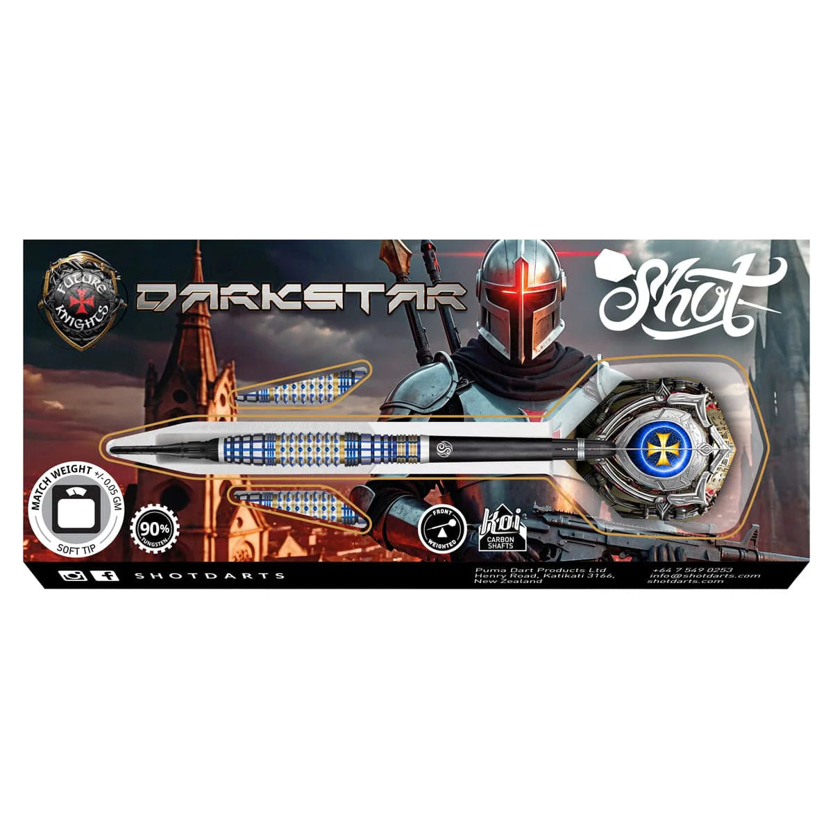 Shot Future Knights Darkstar Soft Tip Dart Set-90% Tungsten-20gm