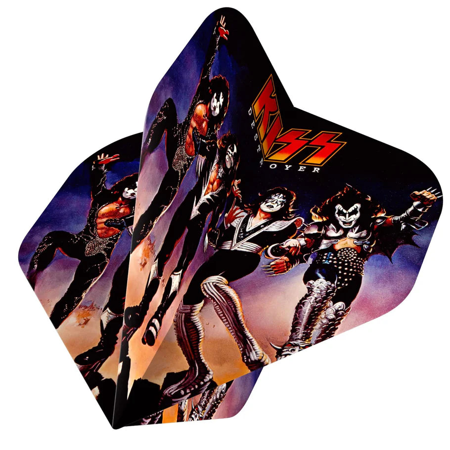 Kiss Official Licensed Dart Flights - 100 Micron - No2 - Standard Black - Destroyer