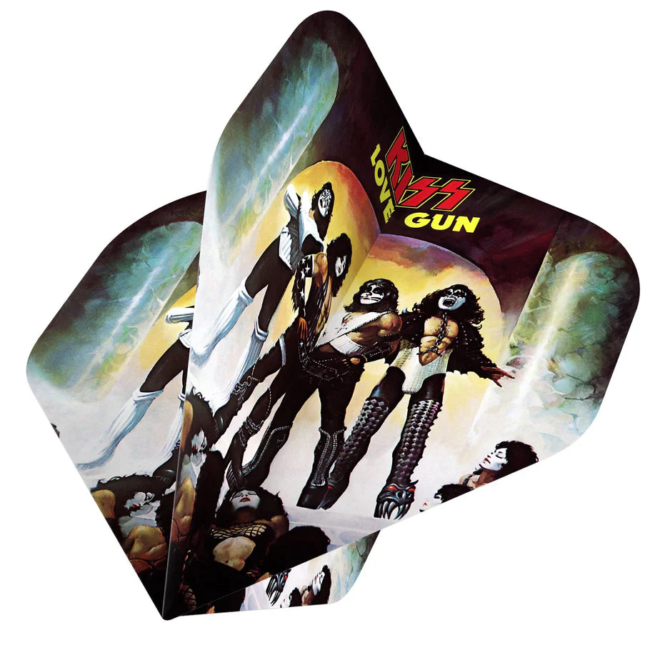 Kiss Official Licensed Dart Flights - 100 Micron - No2 - Standard Black - Love Gun