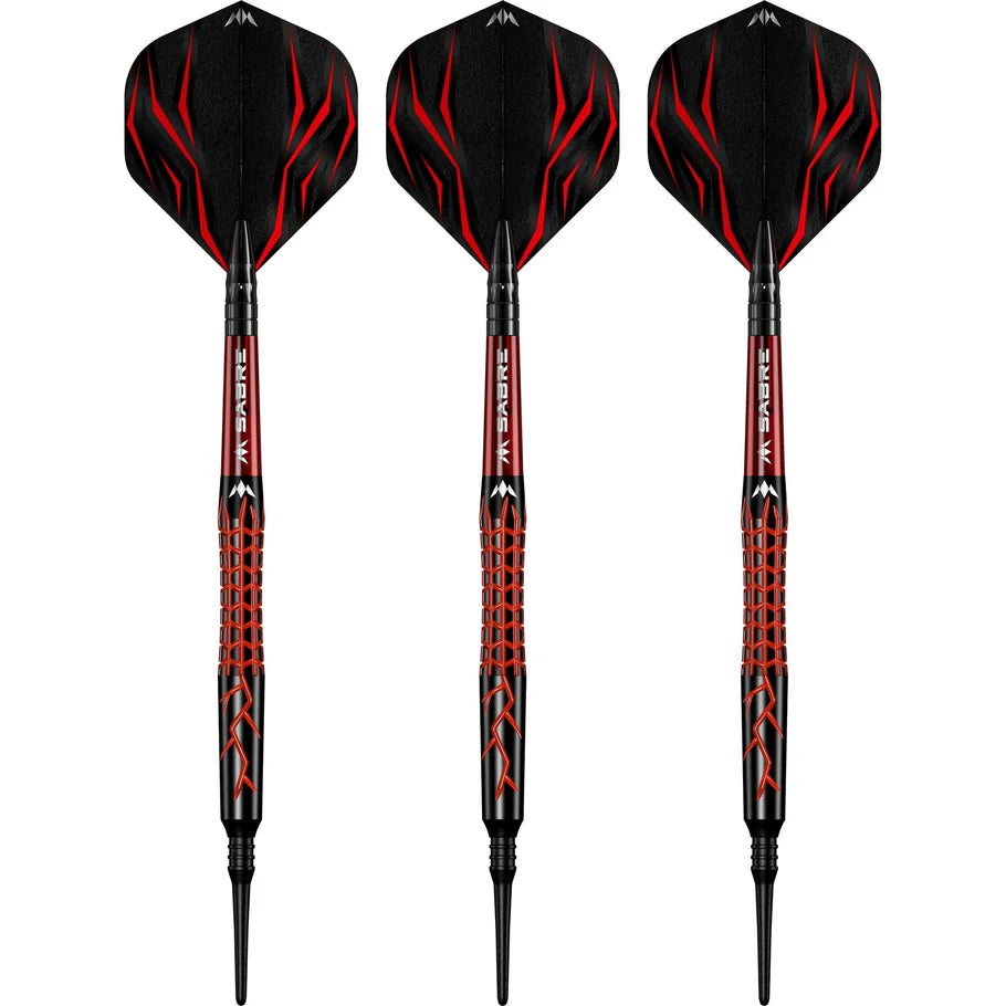 Mission Lava Soft Tip Darts - 95% Tungsten Black & Red Electro - 20gm