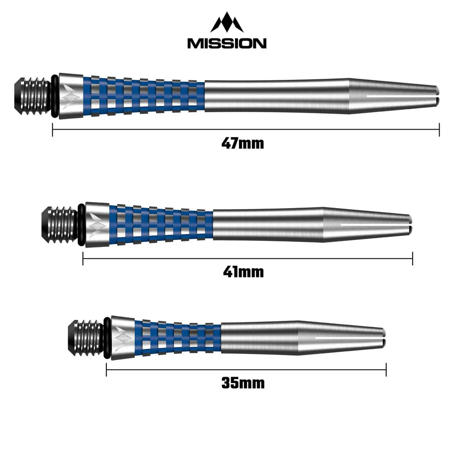 Mission Atom13 Aluminum Shafts - Natural Metal Stems - Blue - Medium