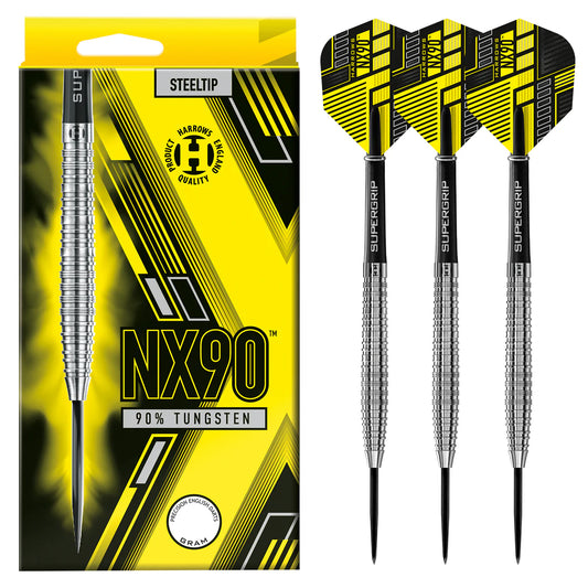 Harrows NX90 - Steel Tip Darts - 90% Tungsten - 26g