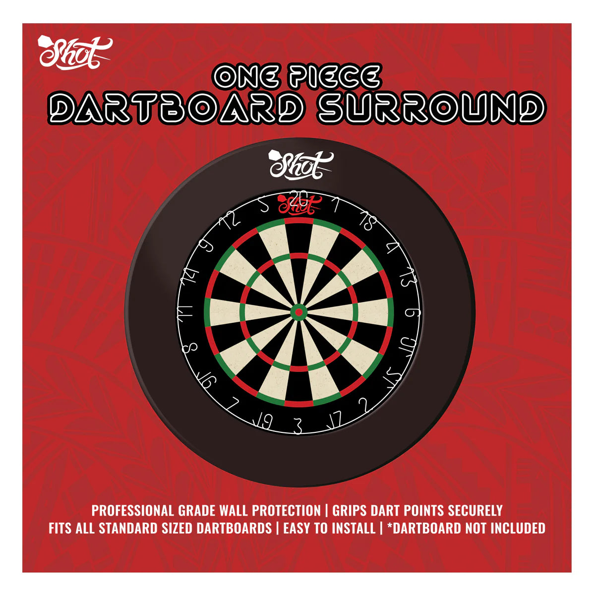 Shot 1 Piece Dartboard Surround Black