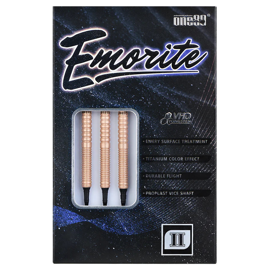 One80 Emorite 02 Rose Gold 20 gram 90% Tungsten Soft Tip Dart Set
