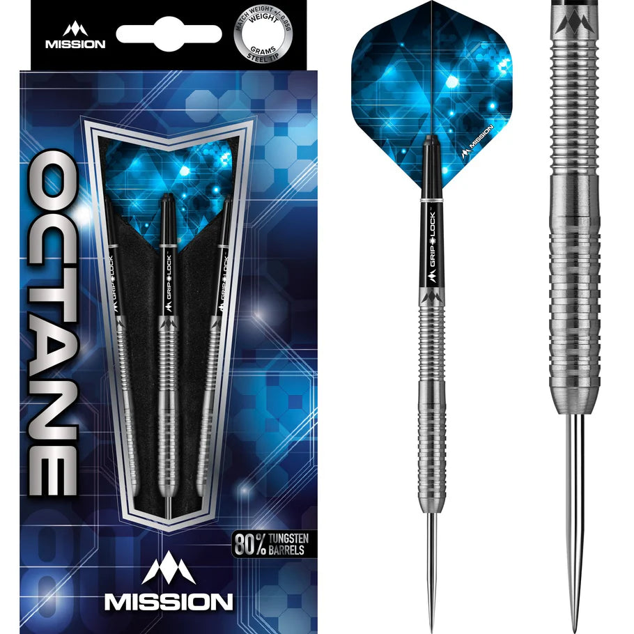 MISSION OCTANE DARTS - STEEL TIP - M3 - REAR RING GRIP 24g