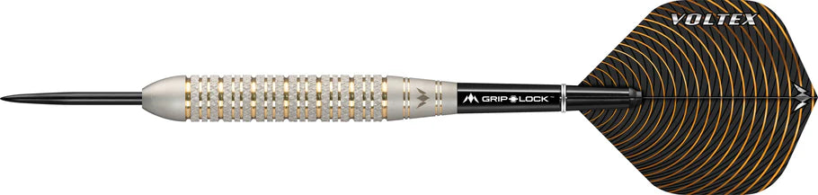 MISSION VOLTEX DARTS - STEEL TIP BRASS - M2 - SILVER - KNURLED 23g