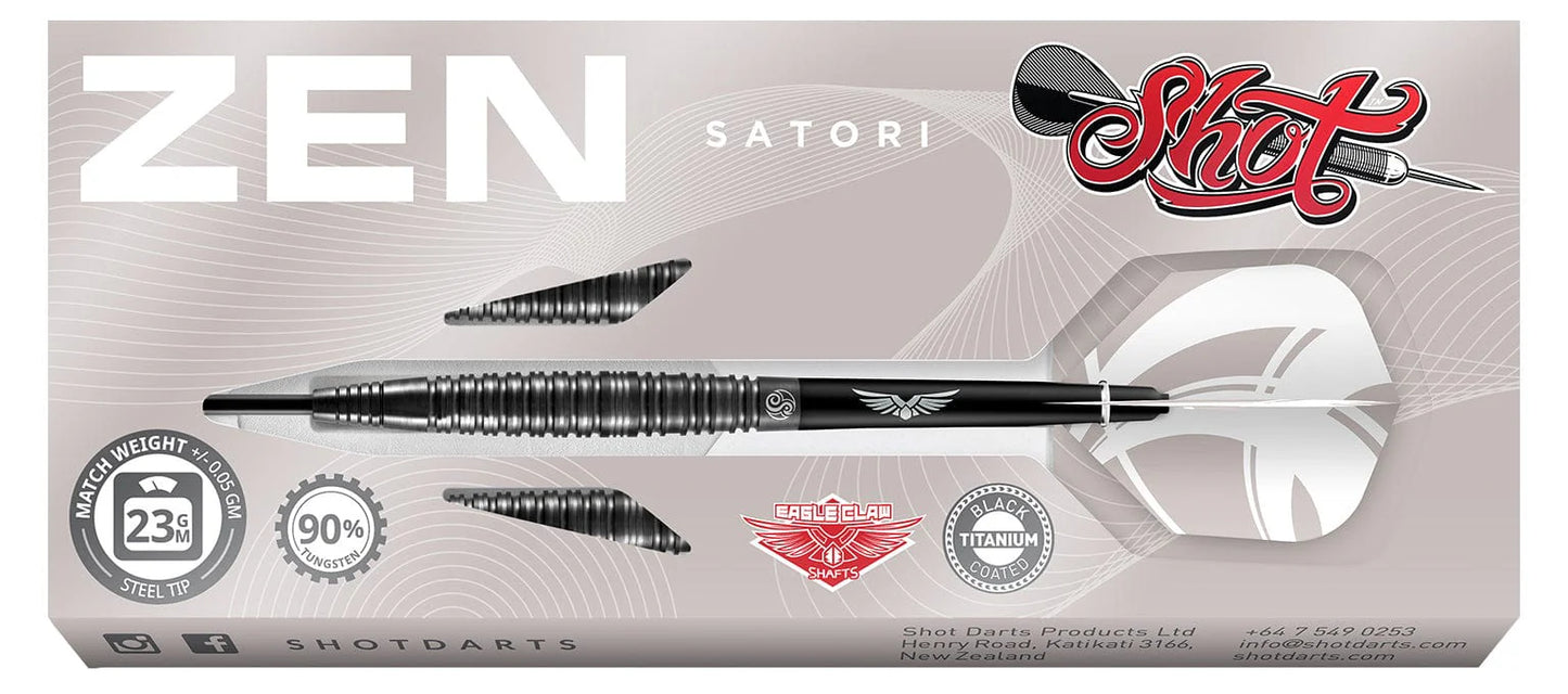 Shot Zen Satori Steel Tip Dart Set-90%-Tungsten-23gm
