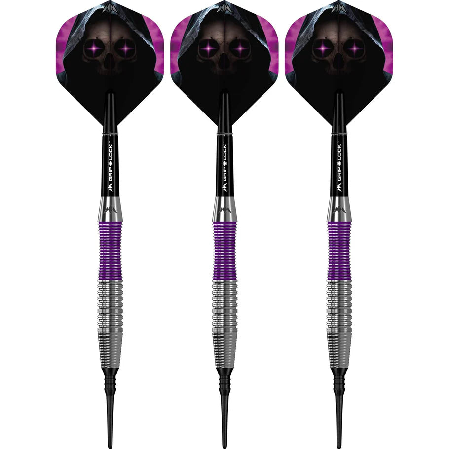 Mission Phantom Soft Tip Darts - Brass Silver & Purple Coated - 18gm