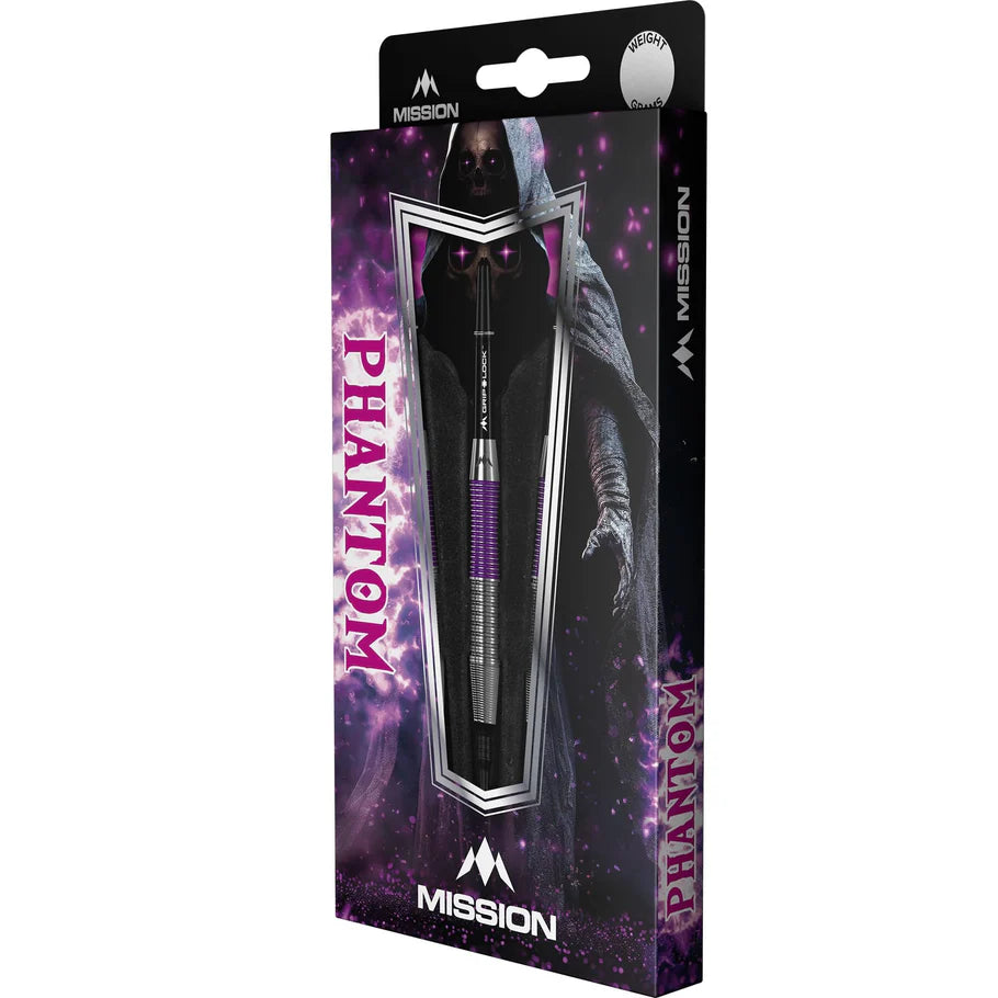 Mission Phantom Soft Tip Darts - Brass Silver & Purple Coated - 18gm