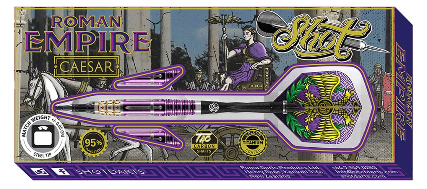 Shot Roman Empire Caesar Soft Tip Dart Set-95% Tungsten-18gm