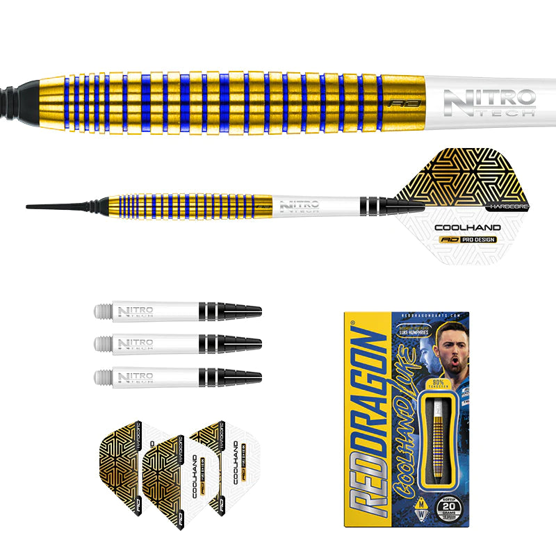 Red Dragon Luke Humphries TX3 Gold S.E. 18 gram barrel/20 gram full 90% Tungsten Soft Tip