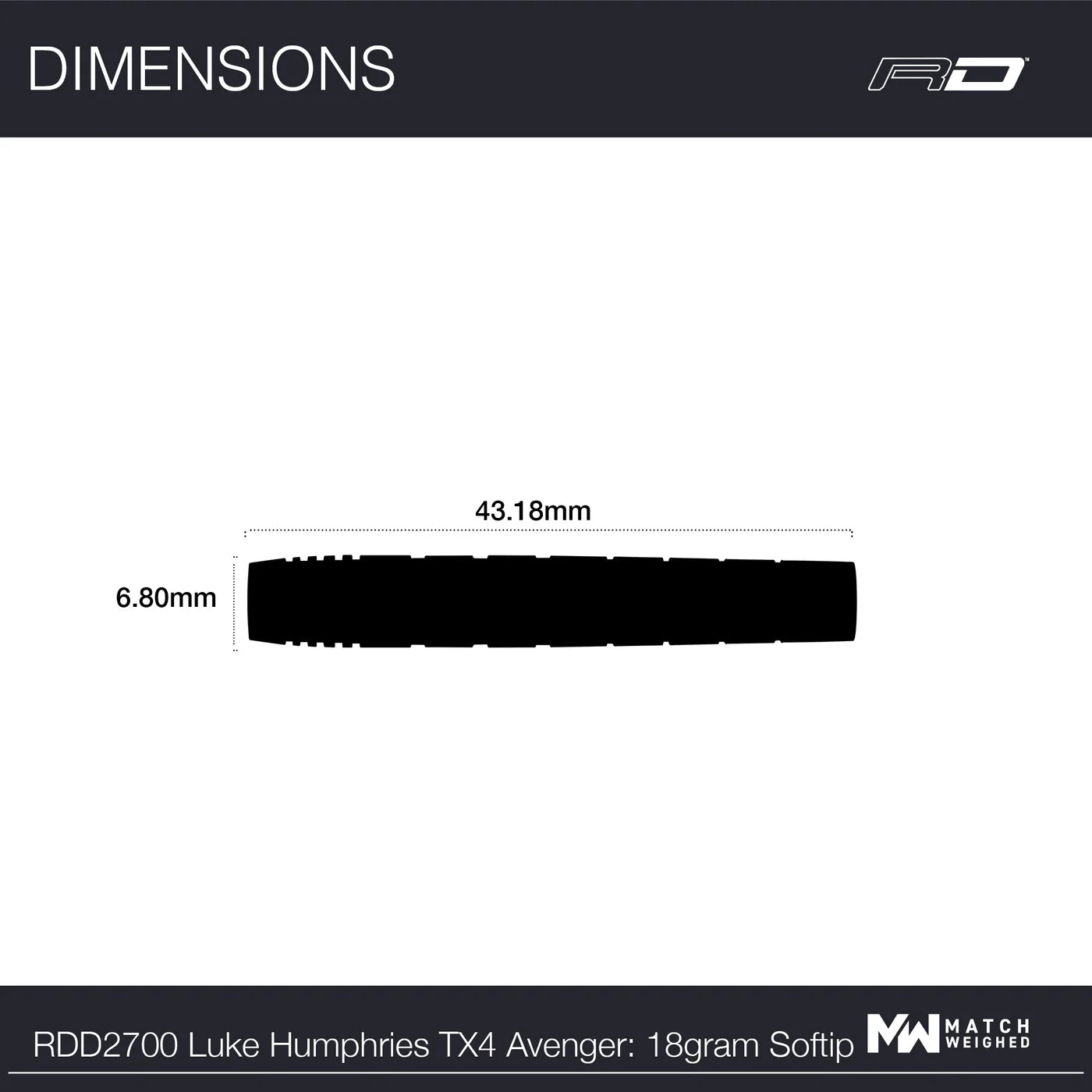 LUKE HUMPHRIES TX4 AVENGER 18g Barrel/20g Full SOFT TIP