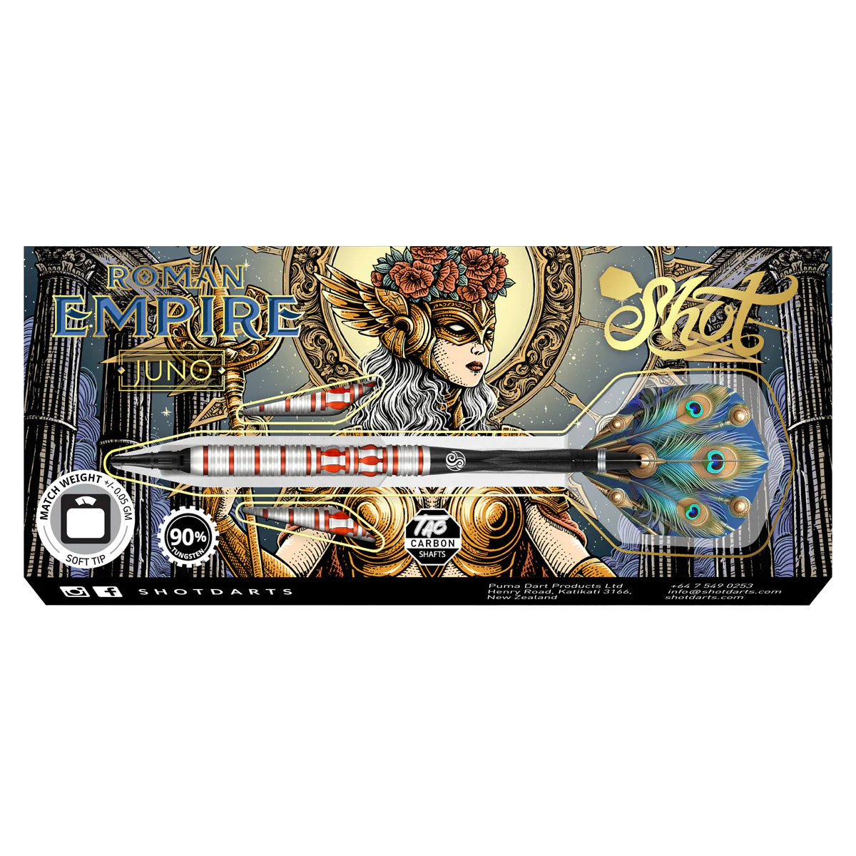 Shot Roman Empire Juno Soft Tip Dart Set-90% Tungsten-20gm