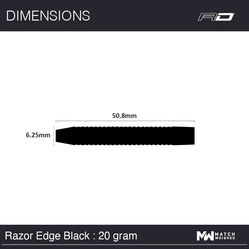 RAZOR EDGE BLACK 20 gram 85% Tungsten
