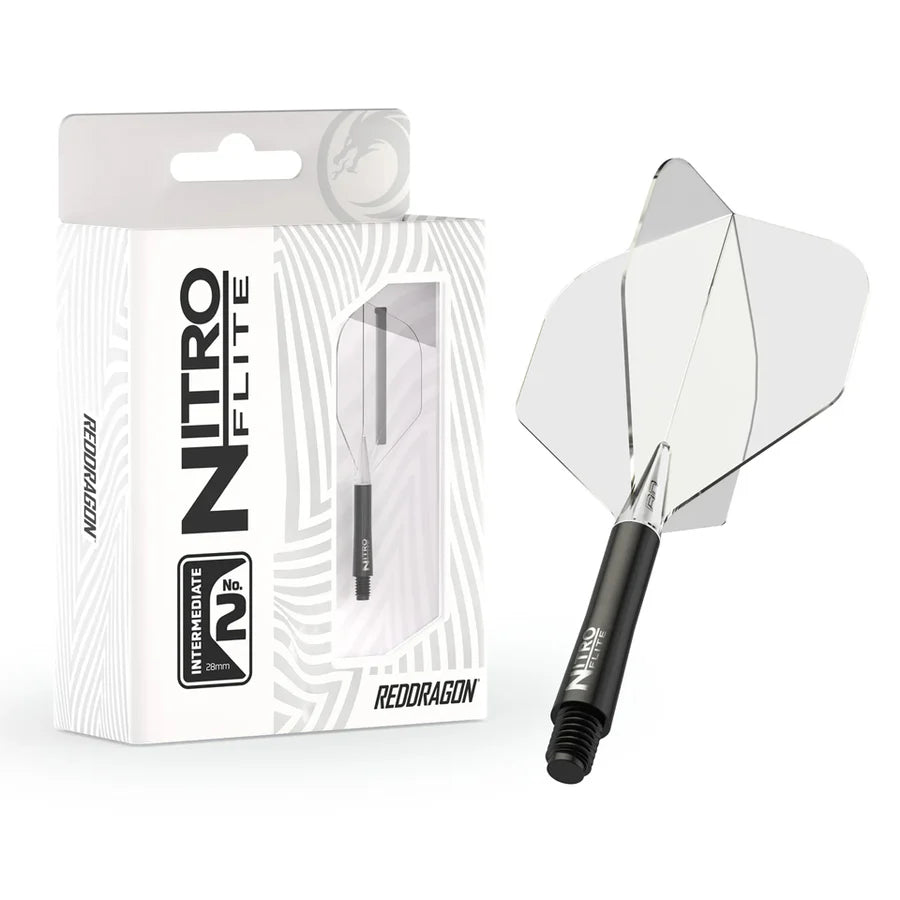 Red Dragon Nitro Flite Integrated Flight and Shaft System - No2 Intermediate Black & Clear