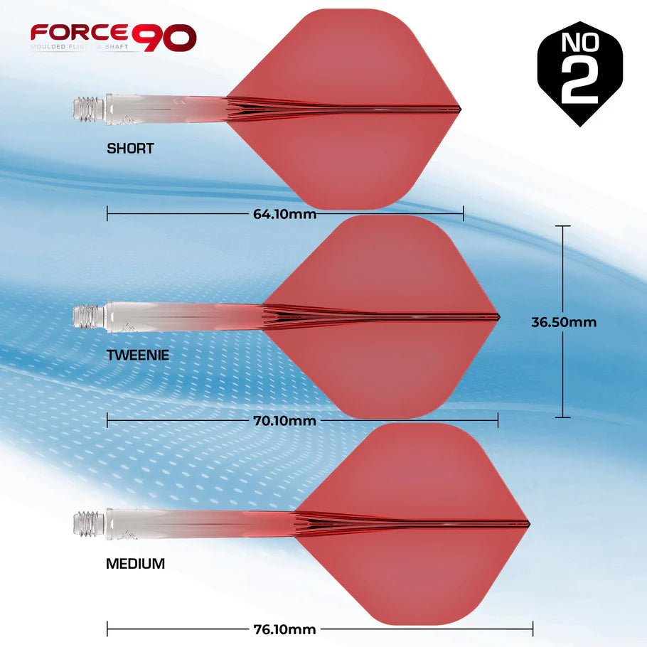 Mission Force 90 - Molded Flight & Shaft System - Gradient - Transparent Red - Standard No2 - Medium
