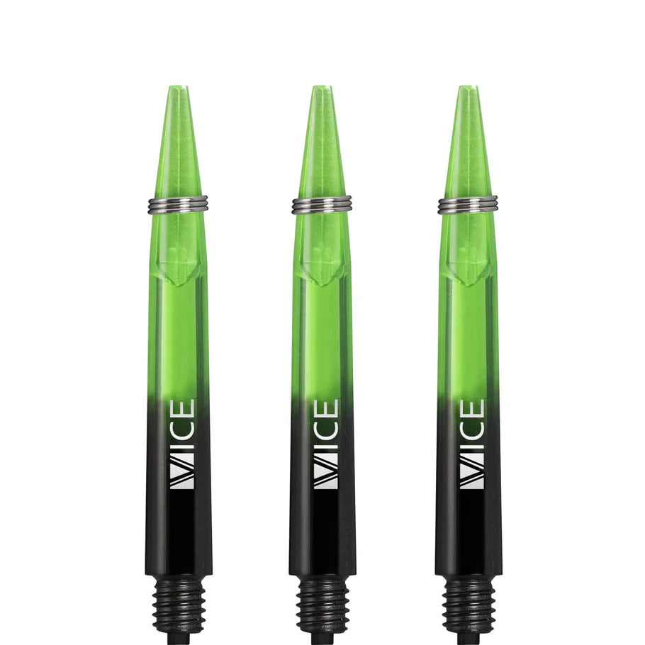 One80 Proplast Vice Dart Shafts - Black/Neon Green - In Between