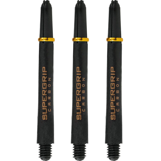 Harrows Supergrip Carbon Dart Shafts - Black & Gold - Medium