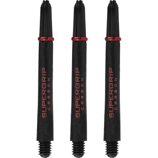 Harrows Supergrip Carbon Dart Shafts - Black & Red - Medium