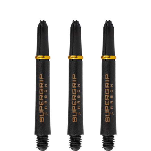 Harrows Supergrip Carbon Dart Shafts - Black & Gold - Midi