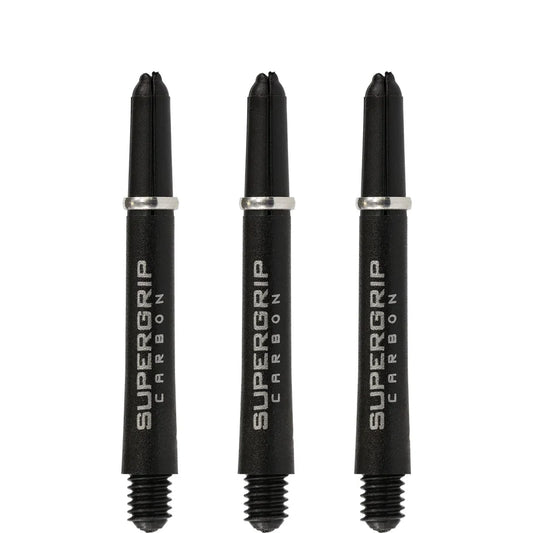 Harrows Supergrip Carbon Dart Shafts - Black & Silver - Midi