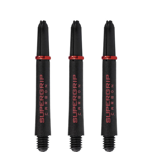 Harrows Supergrip Carbon Dart Shafts - Black & Red - Midi