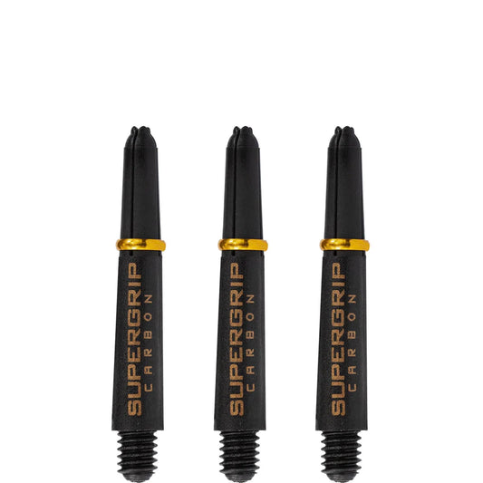 Harrows Supergrip Carbon Dart Shafts - Black & Gold - Short