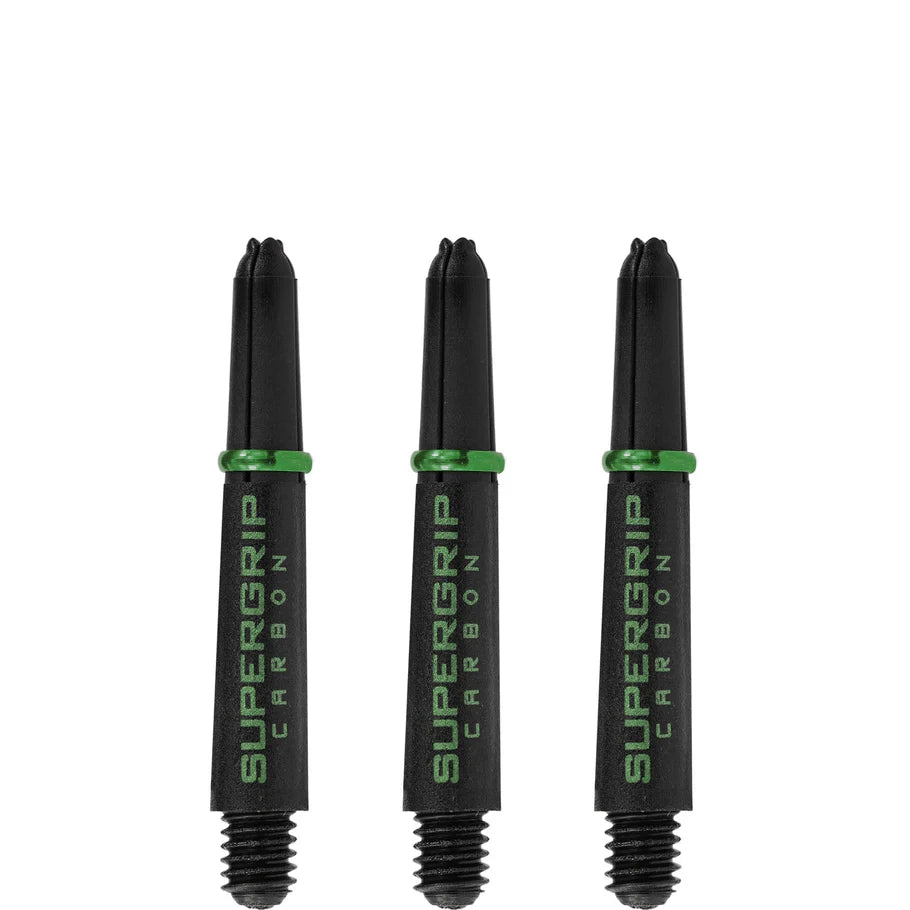 Harrows Supergrip Carbon Dart Shafts - Black & Green - Short