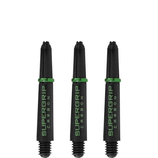 Harrows Supergrip Carbon Dart Shafts - Black & Green - Short