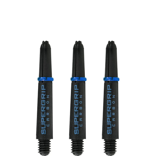 Harrows Supergrip Carbon Dart Shafts - Black & Aqua - Short