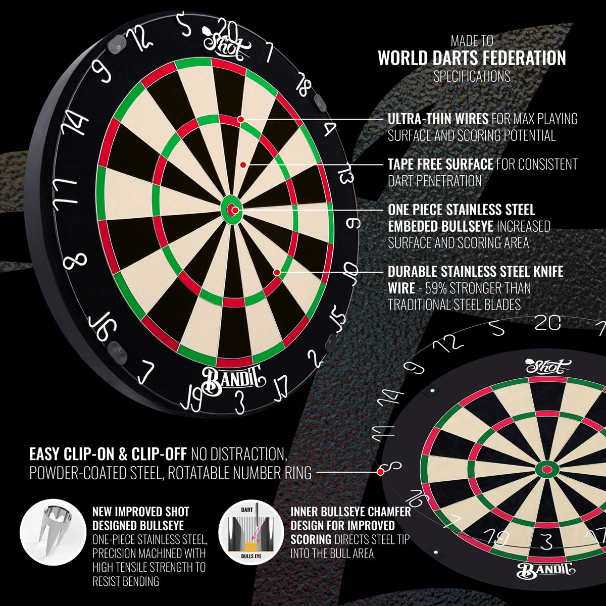 Shot Bandit Bristle Dartboard Generation 4