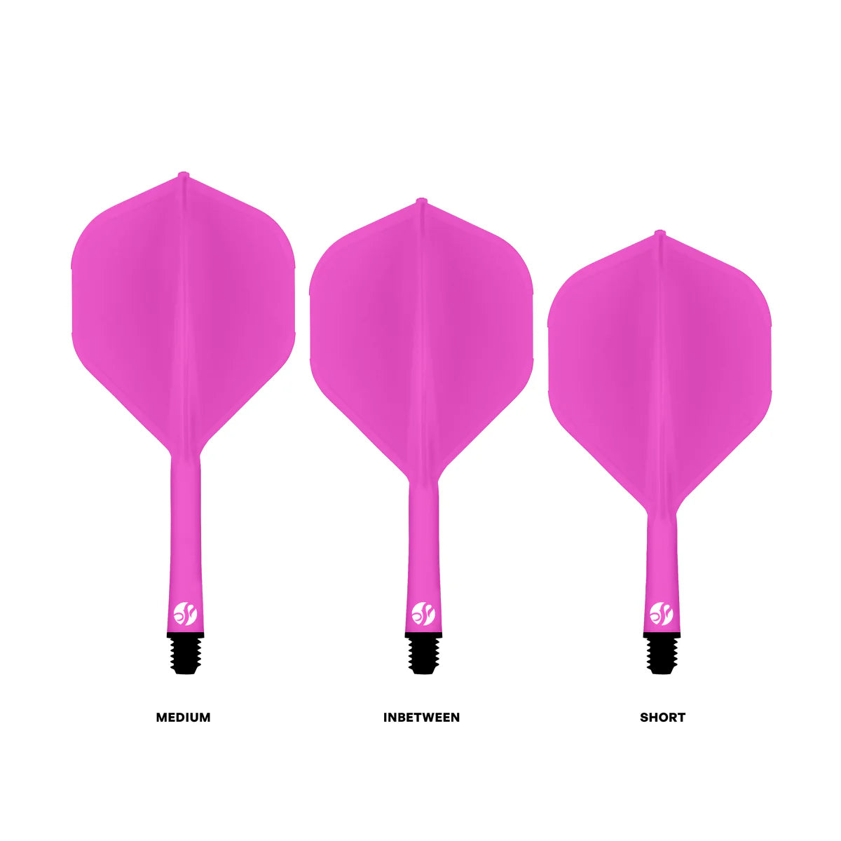 Shot Flight Deck One Piece Dart Flight and Shaft System Pink In-Between