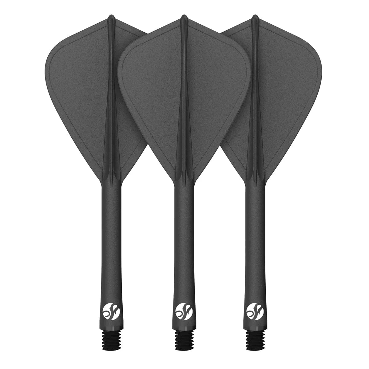 Shot Flight Deck One Piece Dart Flight and Shaft System - Kite - Black - In Between