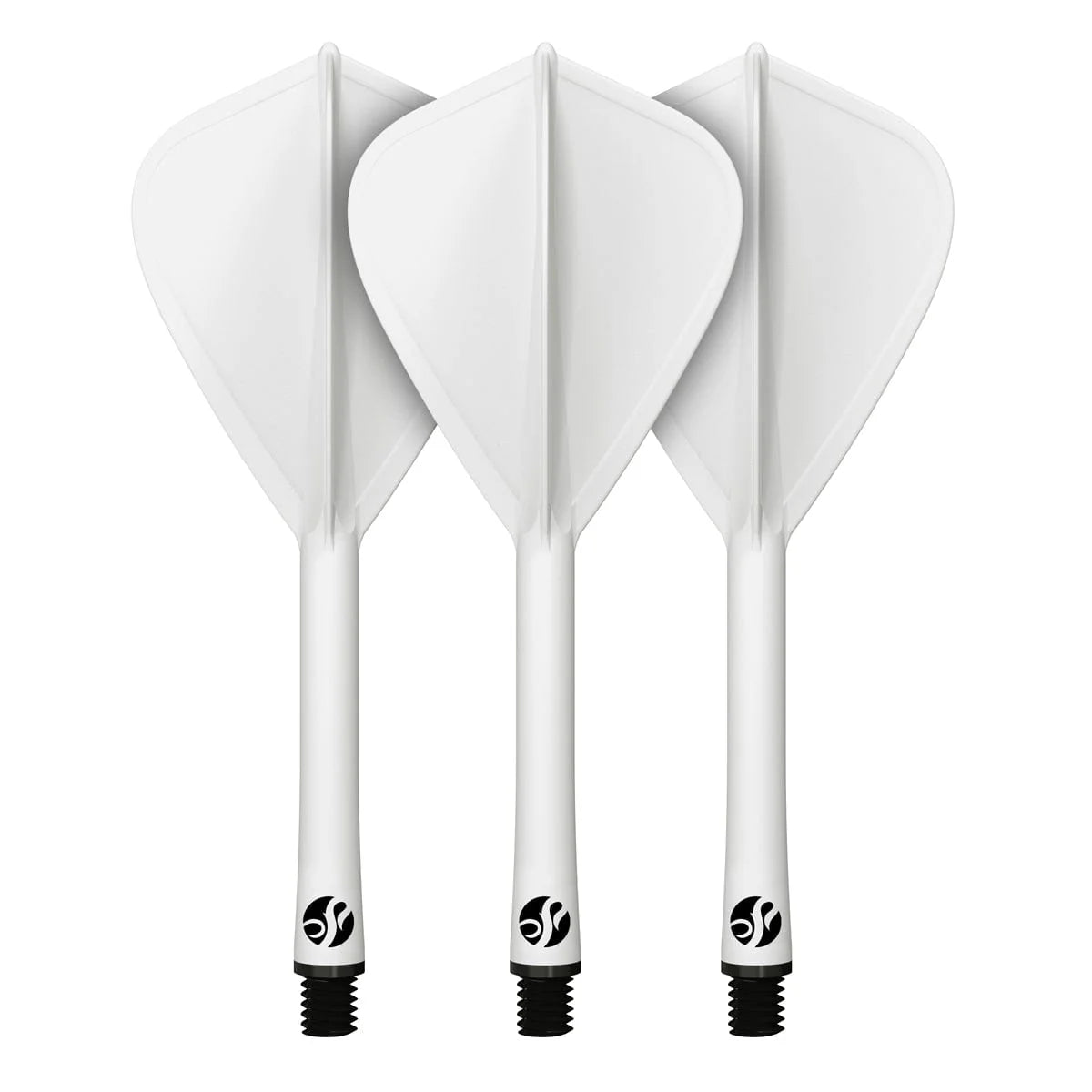 Shot Flight Deck One Piece Dart Flight and Shaft System - Kite - White - In Between