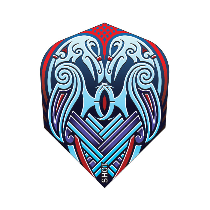 Shot Viking Raven Dart Flight Set- Small Standard Blue
