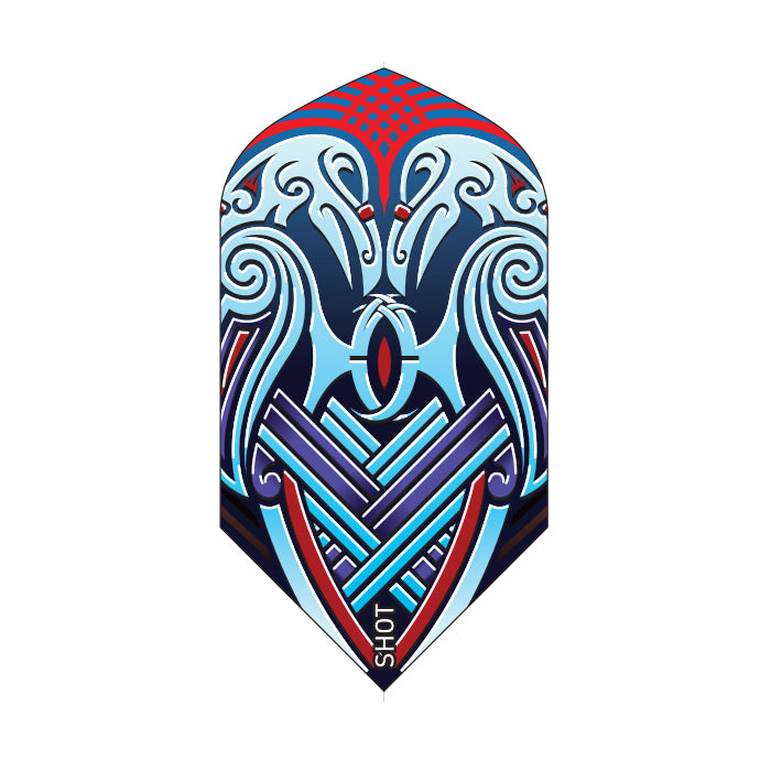 Shot Viking Raven Dart Flight Set-Slim Blue