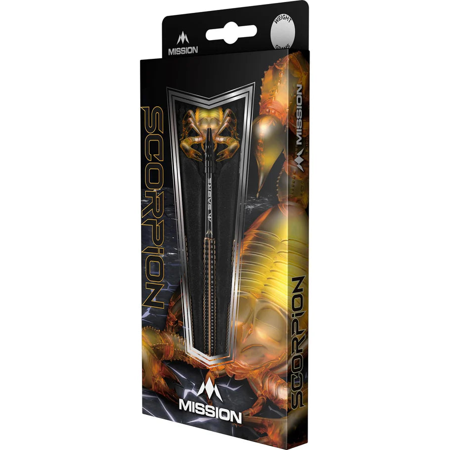 Mission Scorpion Soft Tip Darts - 90% Tungsten Black & Gold Electro - 19gm