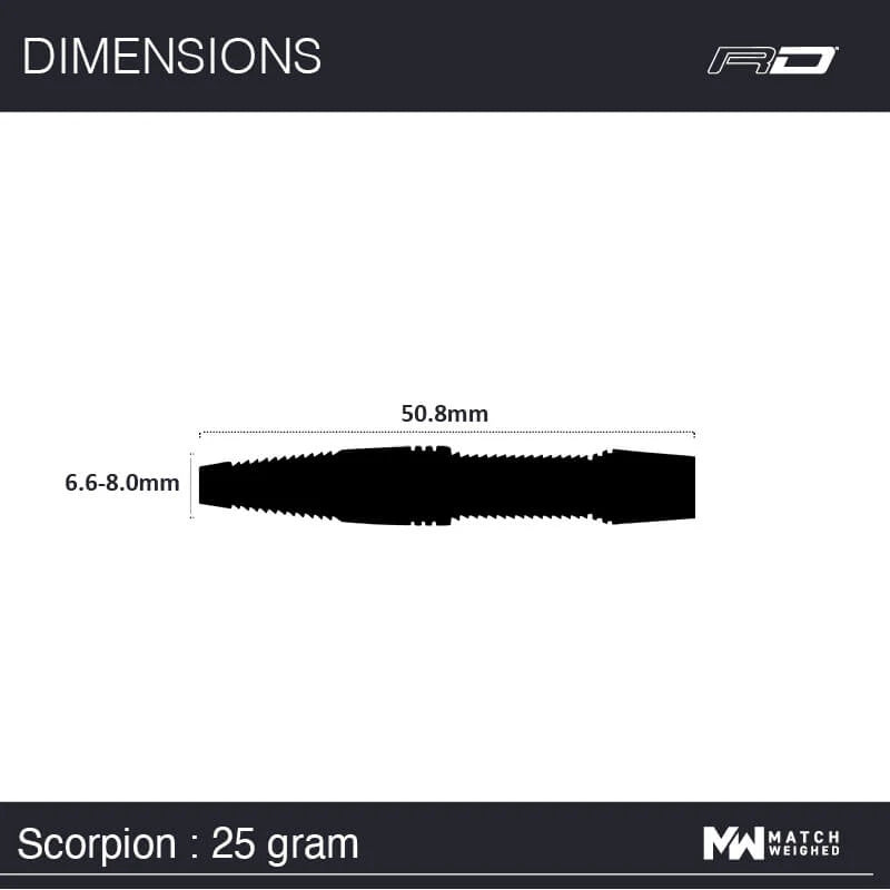 Red Dragon Scorpions Steel Tip 25 gram 85% Tungsten