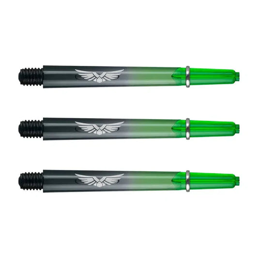 Shot Eagle Claw Dart Shafts - Green/Black - Medium
