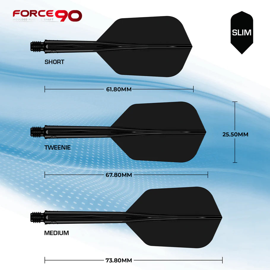 Mission Force 90 - Molded Flight & Shaft System - Black - Slim Medium