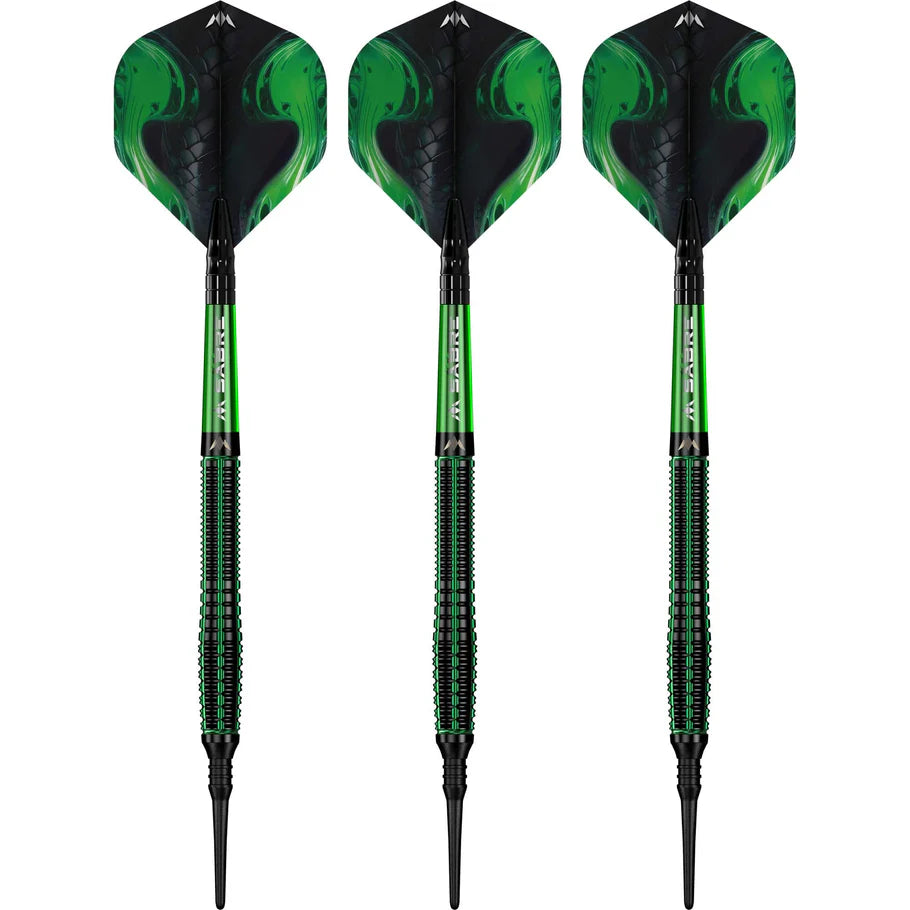 Mission Venom Soft Tip Darts - 90% Tungsten Black & Green Electro - 20gm