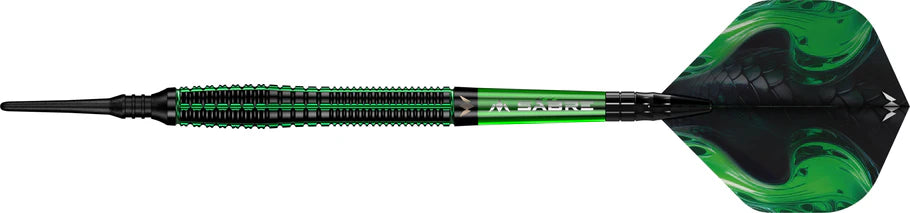 Mission Venom Soft Tip Darts - 90% Tungsten Black & Green Electro - 20gm