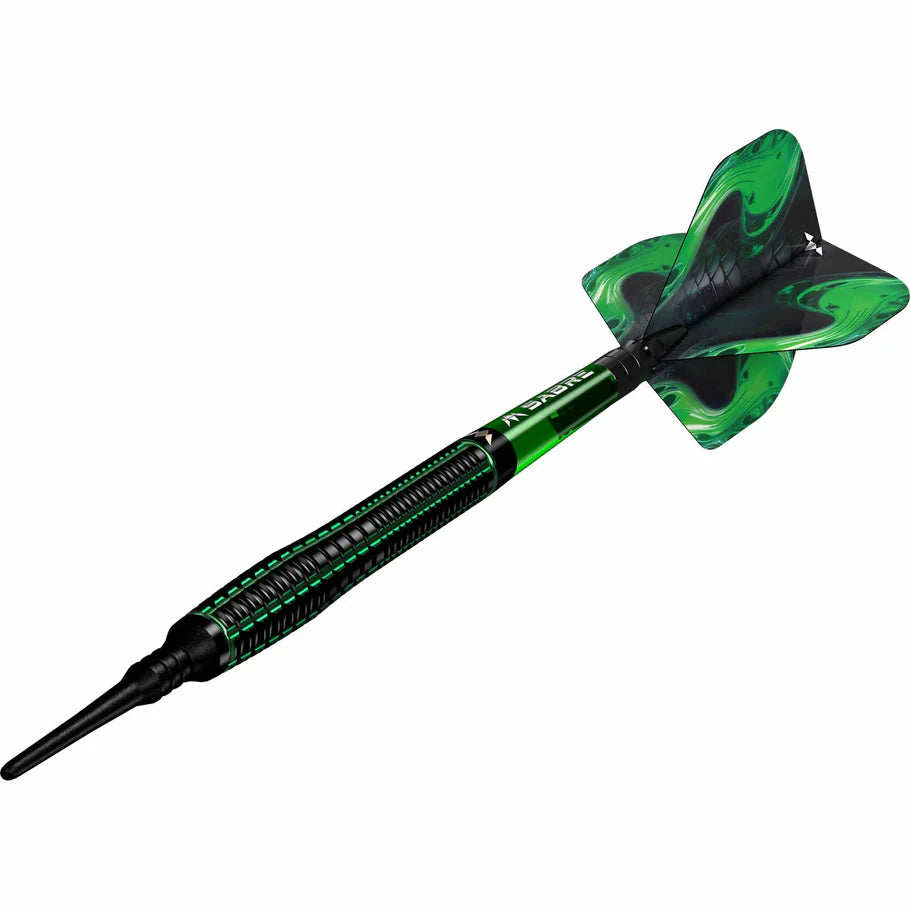 Mission Venom Soft Tip Darts - 90% Tungsten Black & Green Electro - 20gm