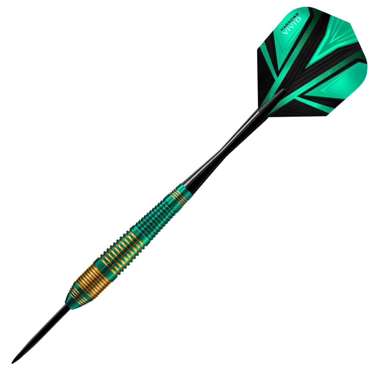 Harrows Vivid Brass Green - Steel Tip Darts - 24g